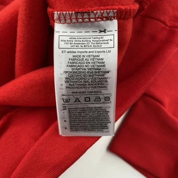 Adidas Originals Men's 3-Stripe Trefoil Fleece Pullover Sweatshirt Red EJ9693 S - Picture 8 of 11